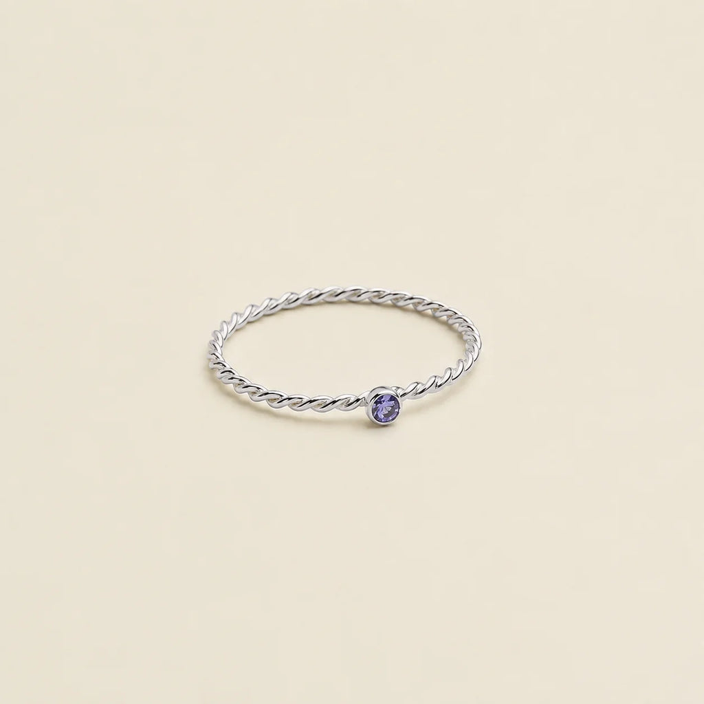 Twisted Birthstone Ring