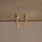 Holiday Diamond Tree Studs Silver 18K Gold Plated