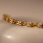 Diamond Butterflies Links Bracelet Silver 18K Gold Plated
