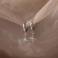 Opal Starburst Charm Huggies Silver 18K Gold Plated