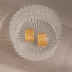 Ribbed Earrings Silver 18K Gold Plated
