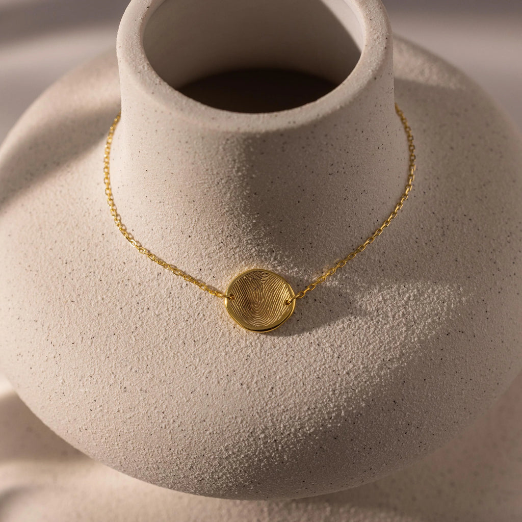 Dainty Fingerprint Bracelet Silver 18K Gold Plated