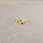 Alexandrite Drop Curve Ring Silver 18K Gold Plated