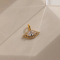 Diamond Evil Eye Charm Silver 18K Gold Plated