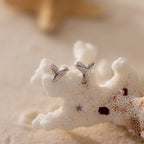 Shark Tooth Flatback Studs Silver 18K Gold Plated