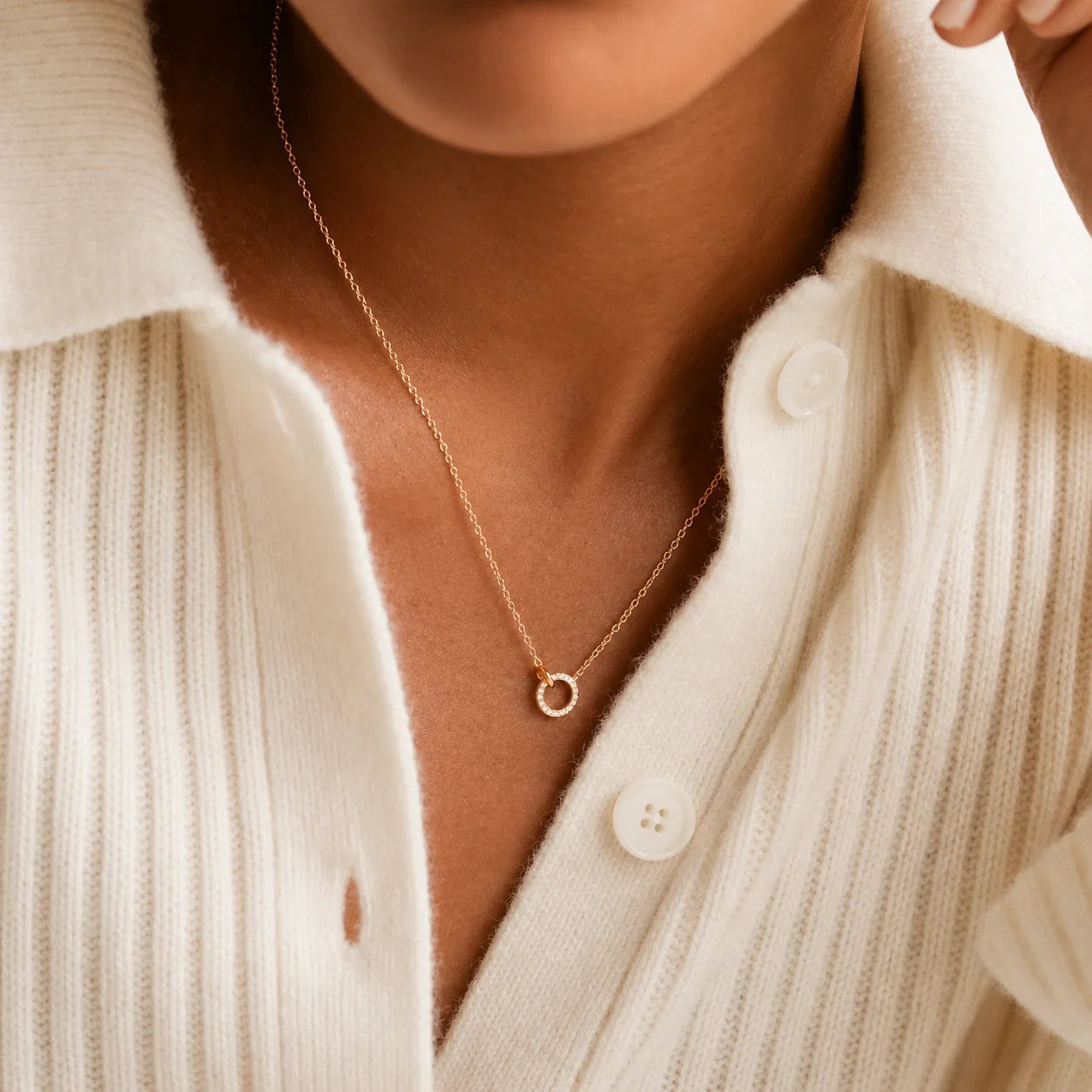 Elegant Interlocking Charm Necklace