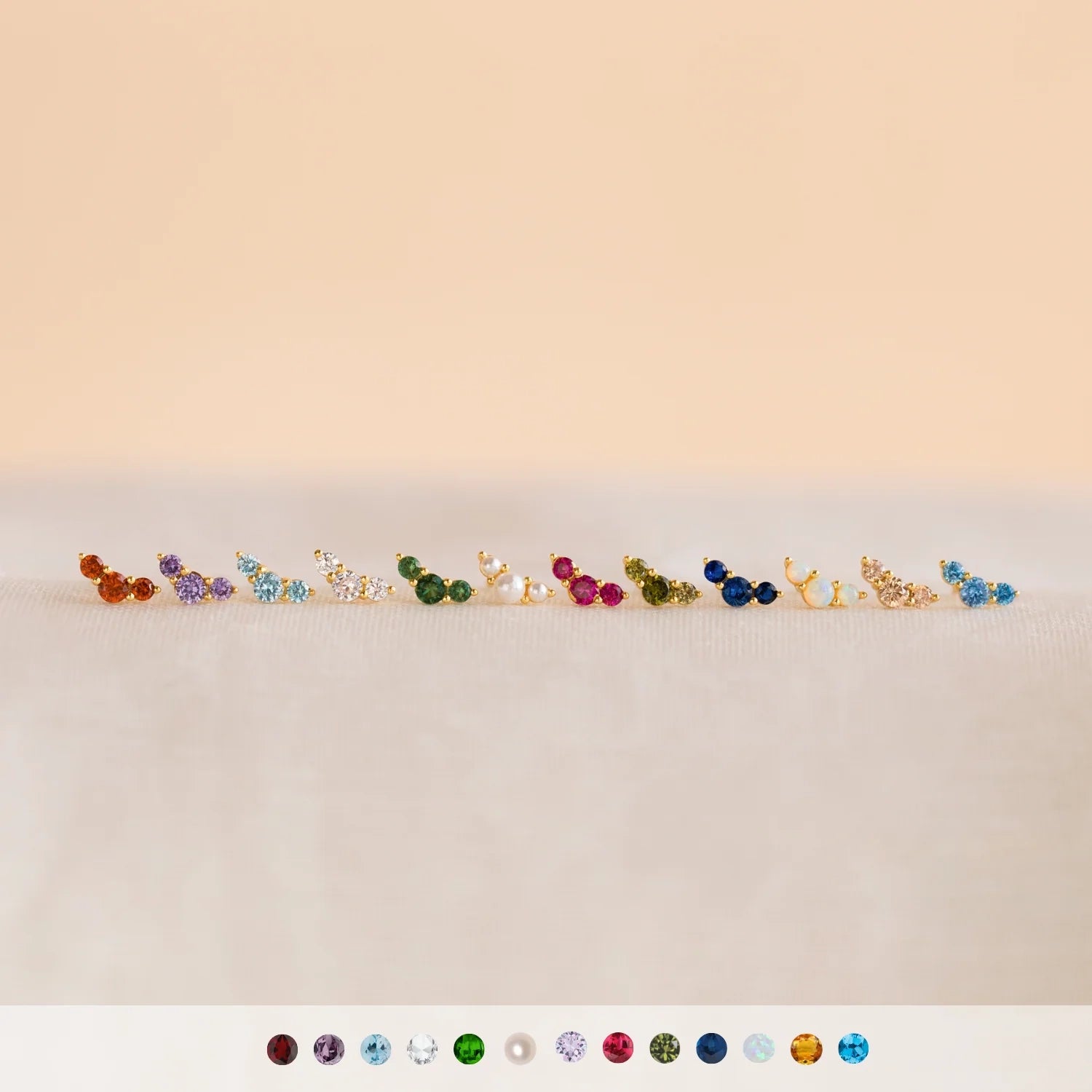 Bella Birthstone Stud Earrings