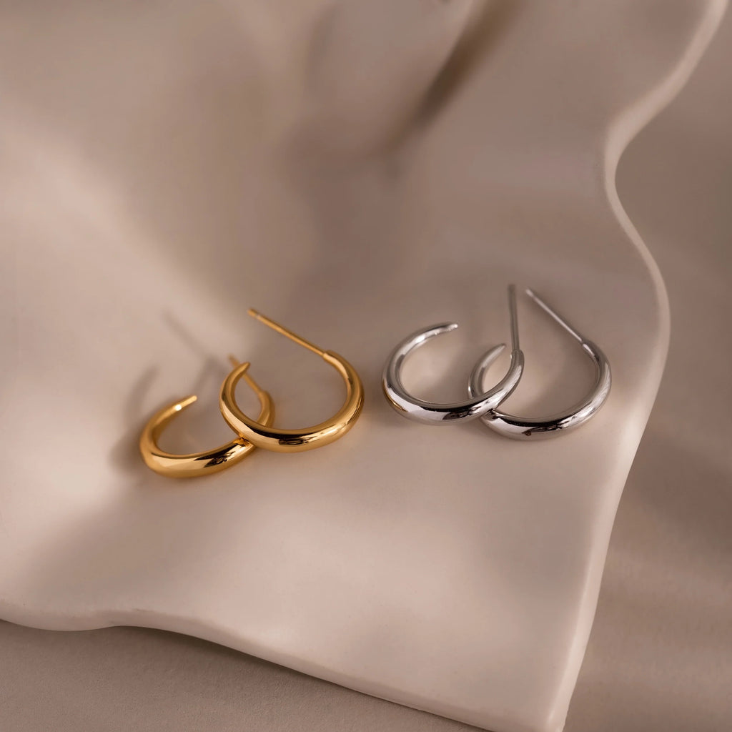 Chloe Hoops Silver 18K Gold Plated