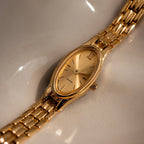 Slim Oval Timepiece Silver 18K Gold Plated