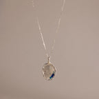 Organic Fingerprint Multi Birthstone Necklace  Silver 18K Gold Plated