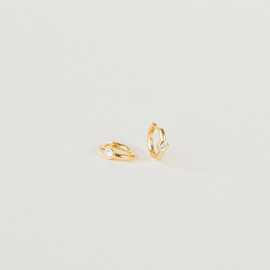 Diamond Huggies Silver 18K Gold Plated