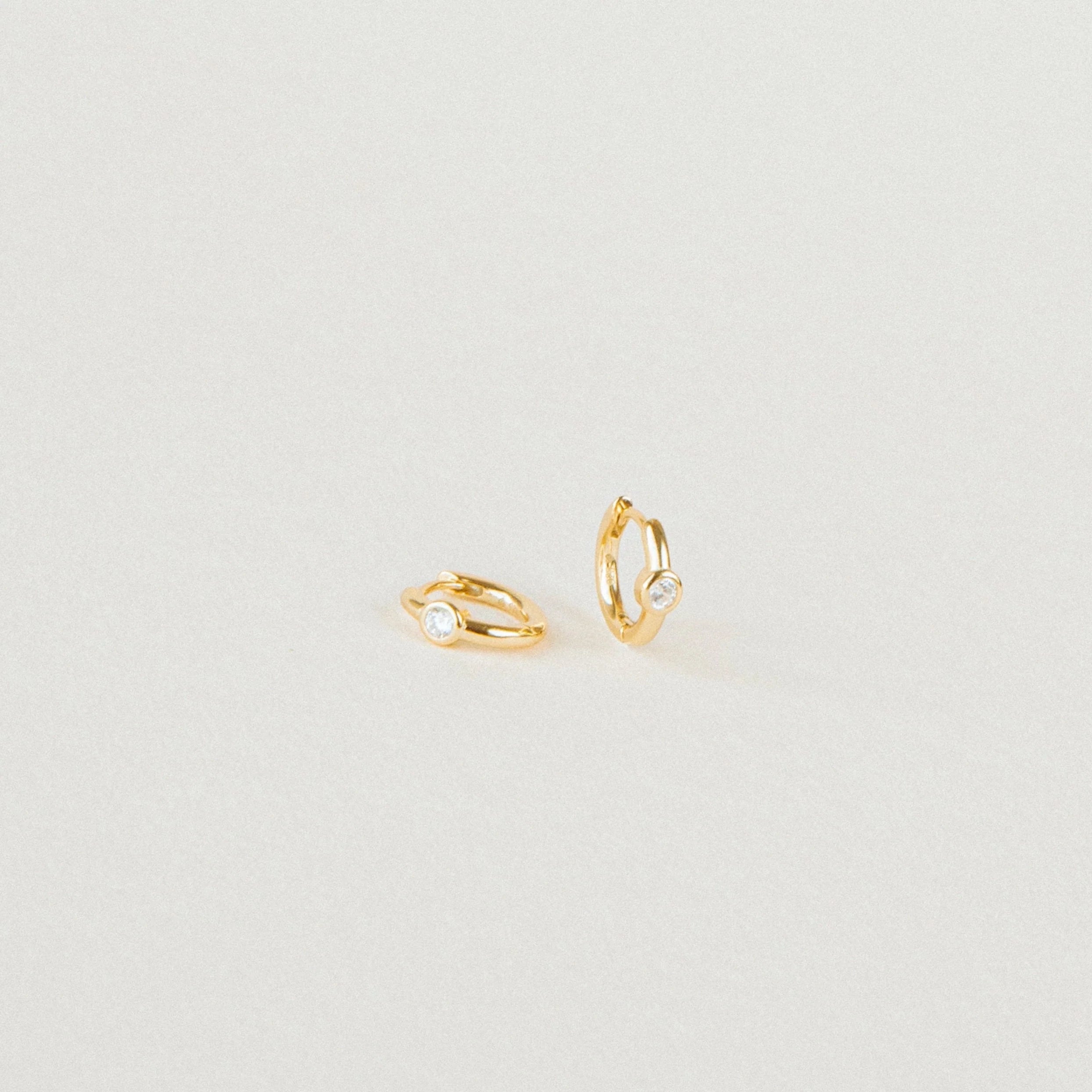 Diamond Huggies Silver 18K Gold Plated