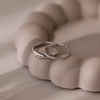 Duo Curve Ring Set Silver 18K Gold Plated