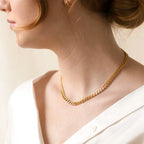 Blake Thick Curb Necklace Silver 18K Gold Plated