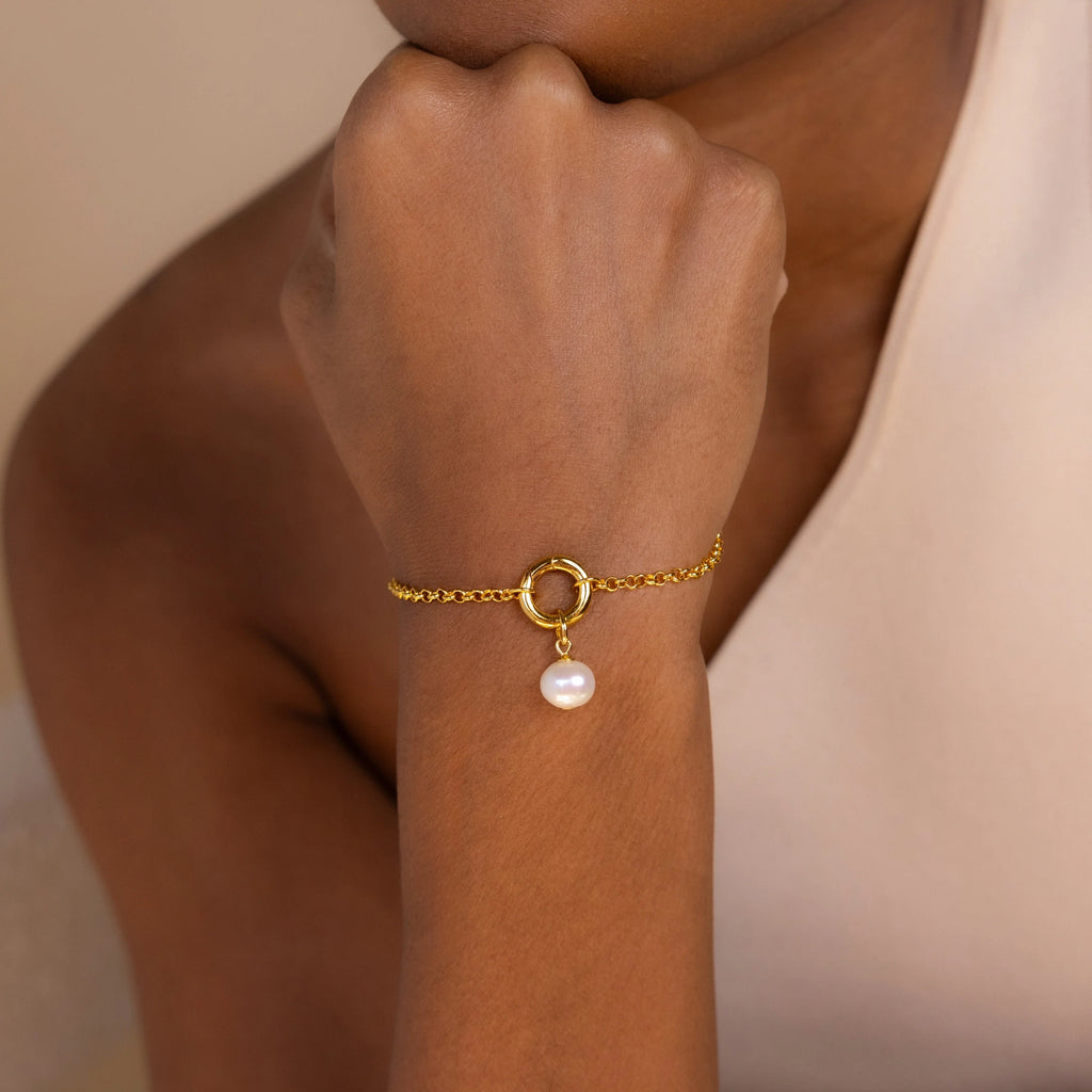 Classic Pearl Charm Silver 18K Gold Plated