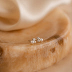 Trio Cluster Pearl Studs Silver 18K Gold Plated