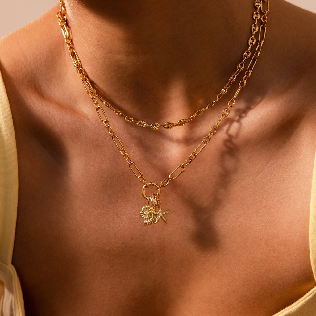 Diamond Pave Dome Spacer Charm Silver 18K Gold Plated