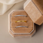 Mixed Metal Eternity Ring Set Silver 18K Gold Plated