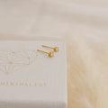 Diamond Minimalist Studs Silver 18K Gold Plated