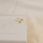 Diamond Minimalist Studs Silver 18K Gold Plated