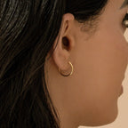 Small Thin Hoops Silver 18K Gold Plated