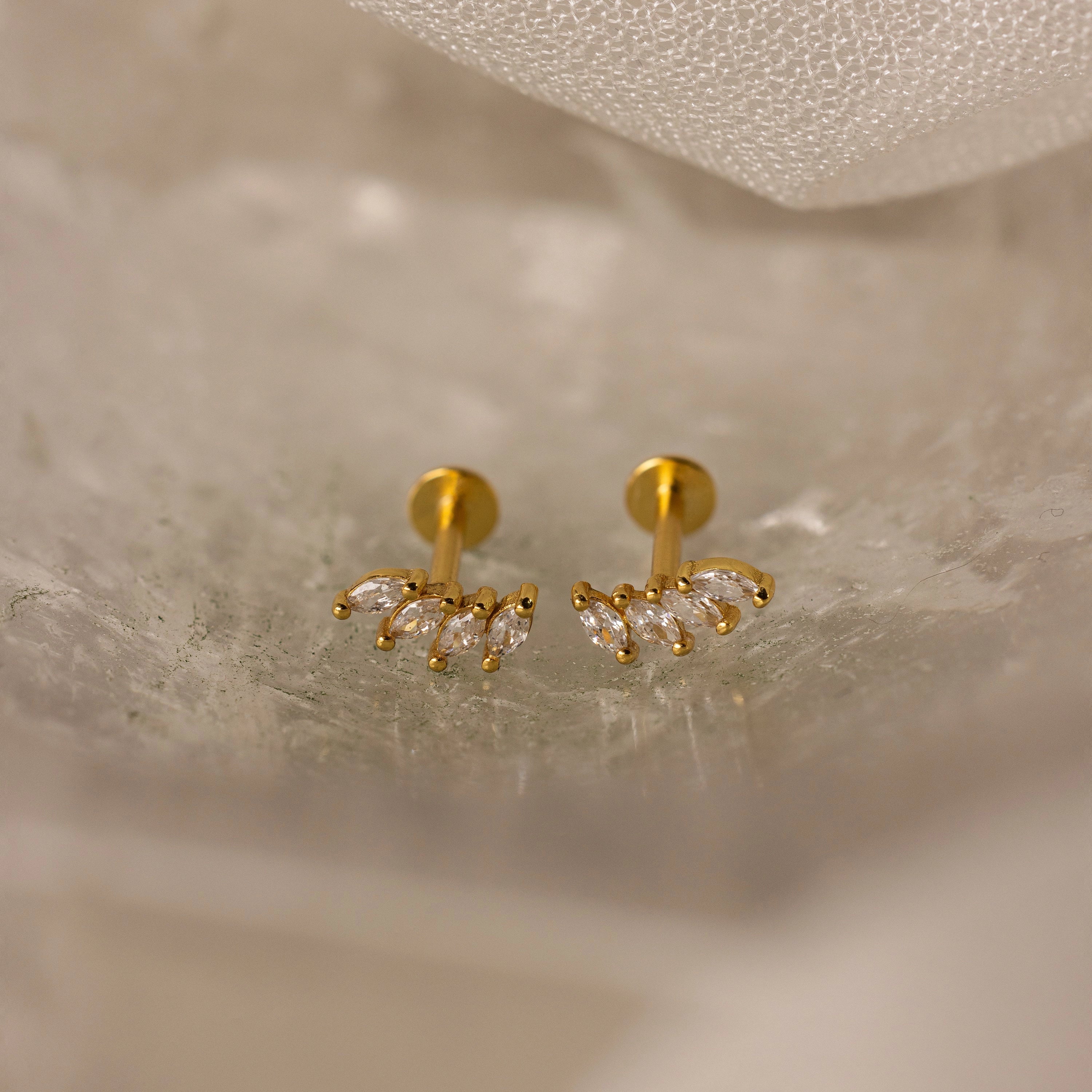 Marquise Diamond Climbers Silver 18K Gold Plated