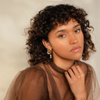 Mismatched Pearl Drop Hoops Silver 18K Gold Plated