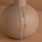Sideways Initial Heart Necklace Silver 18K Gold Plated