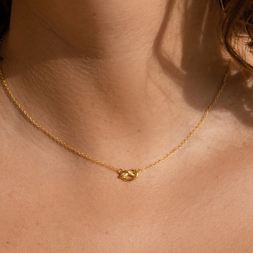 Love Knot Necklace Silver 18K Gold Plated