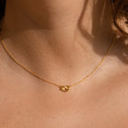 Love Knot Necklace Silver 18K Gold Plated