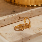 Pave Sun Charms Huggies Silver 18K Gold Plated
