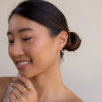 Princess Diamond Drop Studs Silver 18K Gold Plated