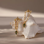 Agate Star Chain Earrings Silver 18K Gold Plated