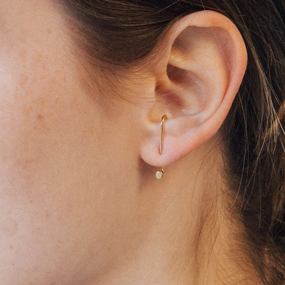 Dot Ear Jackets Silver 18K Gold Plated
