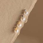Classic Pearl Studs Silver 18K Gold Plated