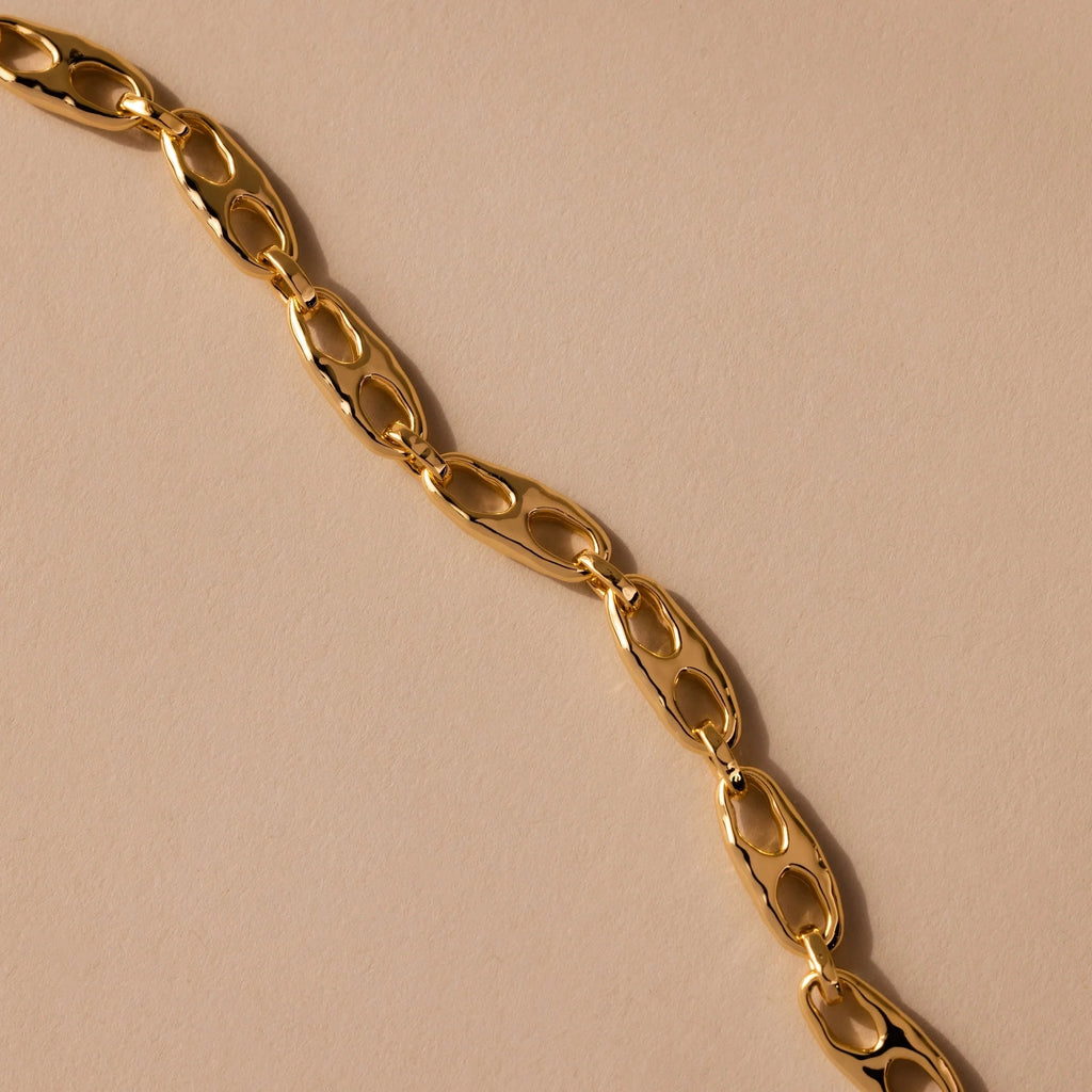 Organic Mariner Chain Bracelet Silver 18K Gold Plated