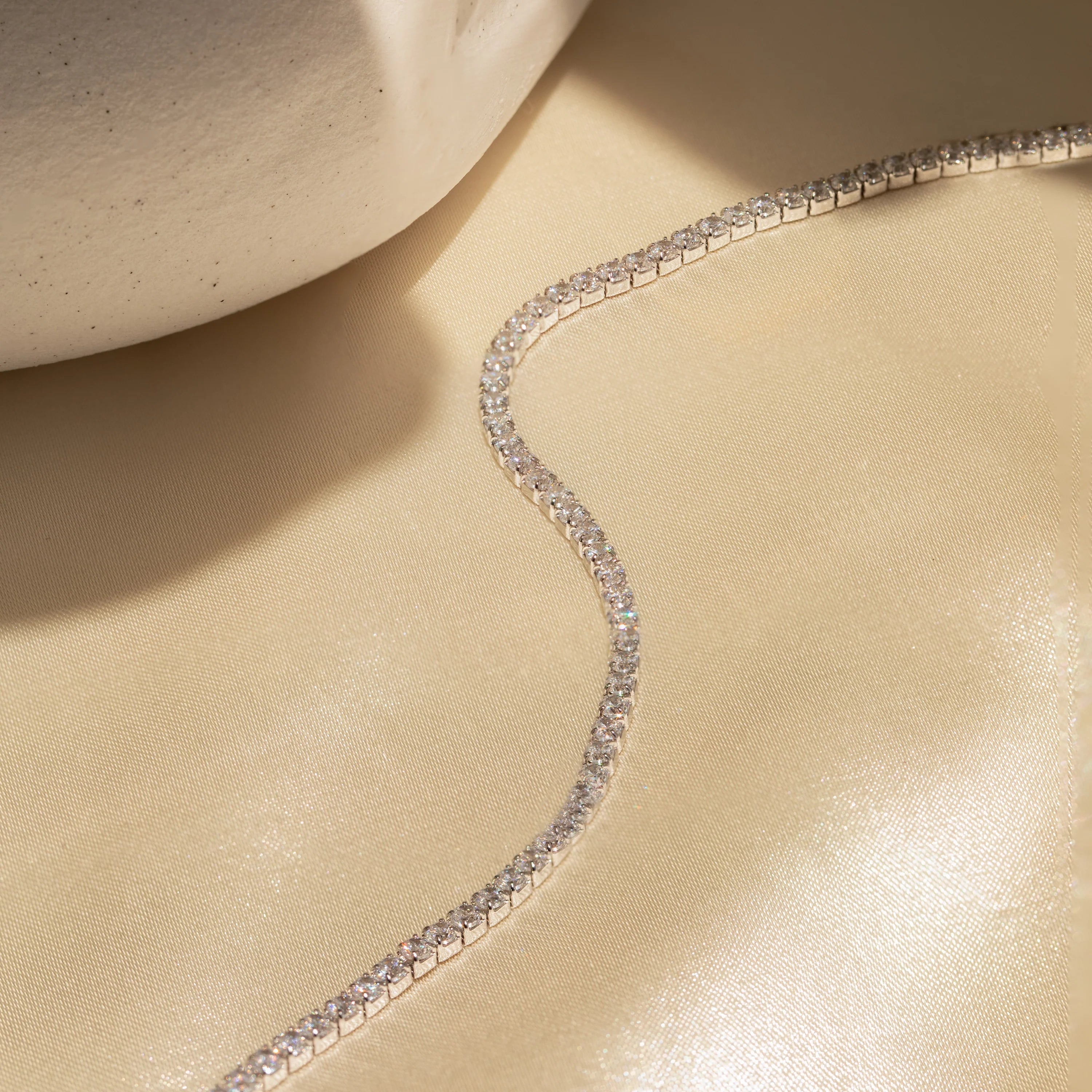 Classic Diamond Tennis Bracelet Silver 18K Gold Plated