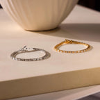 Baguette Diamond Tennis Bracelet Silver 18K Gold Plated