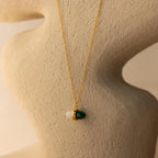 Malachite & Moonstone Necklace Silver 18K Gold Plated