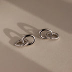 Twisted Link Earrings Silver 18K Gold Plated