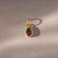 Garnet Teardrop Charm Silver 18K Gold Plated
