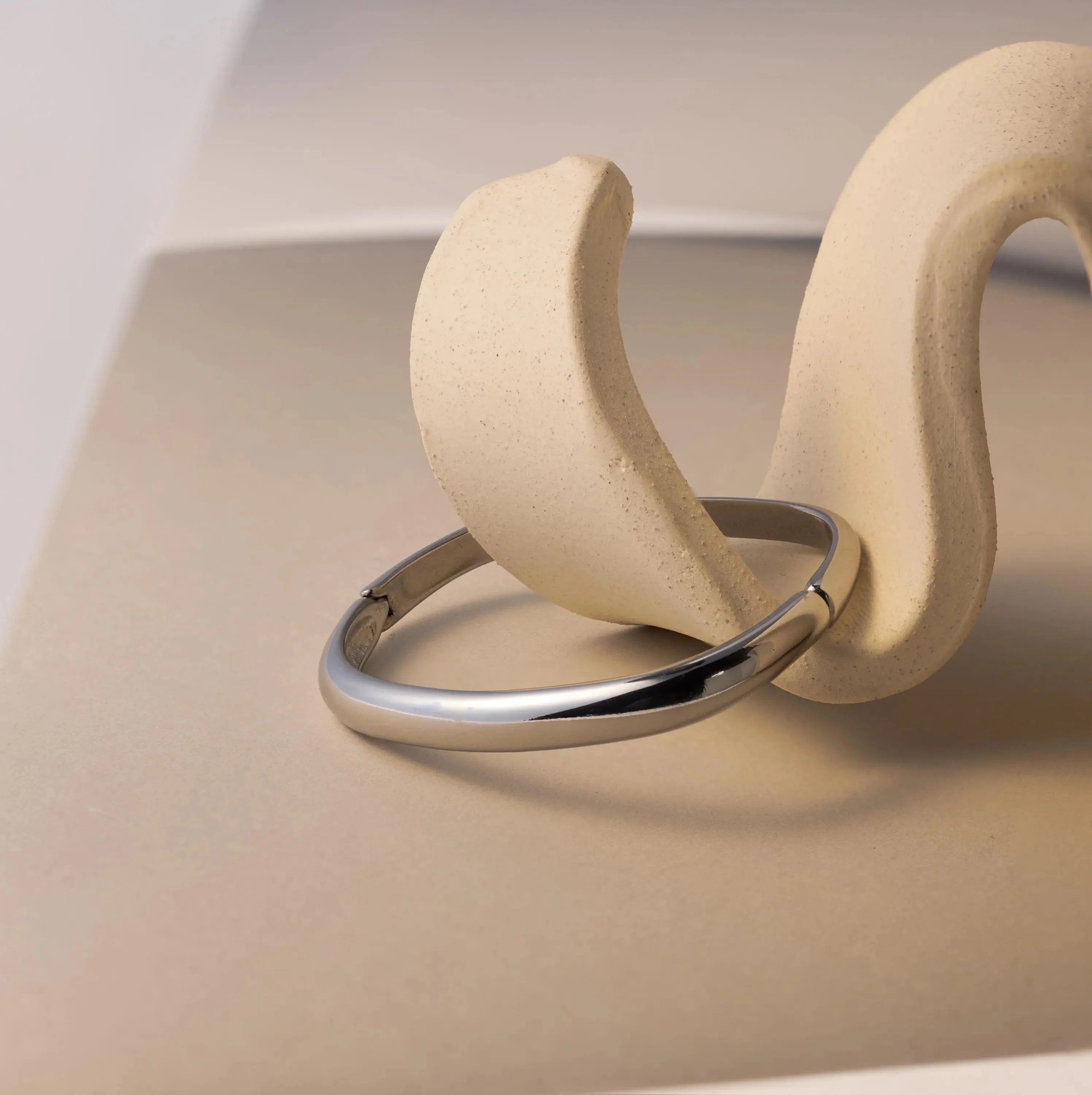 Square Bangle Silver 18K Gold Plated