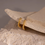 Beaded Hoops Silver 18K Gold Plated