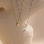 Rose Quartz Heart Charm Necklace Silver 18K Gold Plated