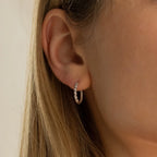 Diamond Twisted Hoops Silver 18K Gold Plated