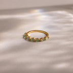 Marquise Jade Ring Silver 18K Gold Plated