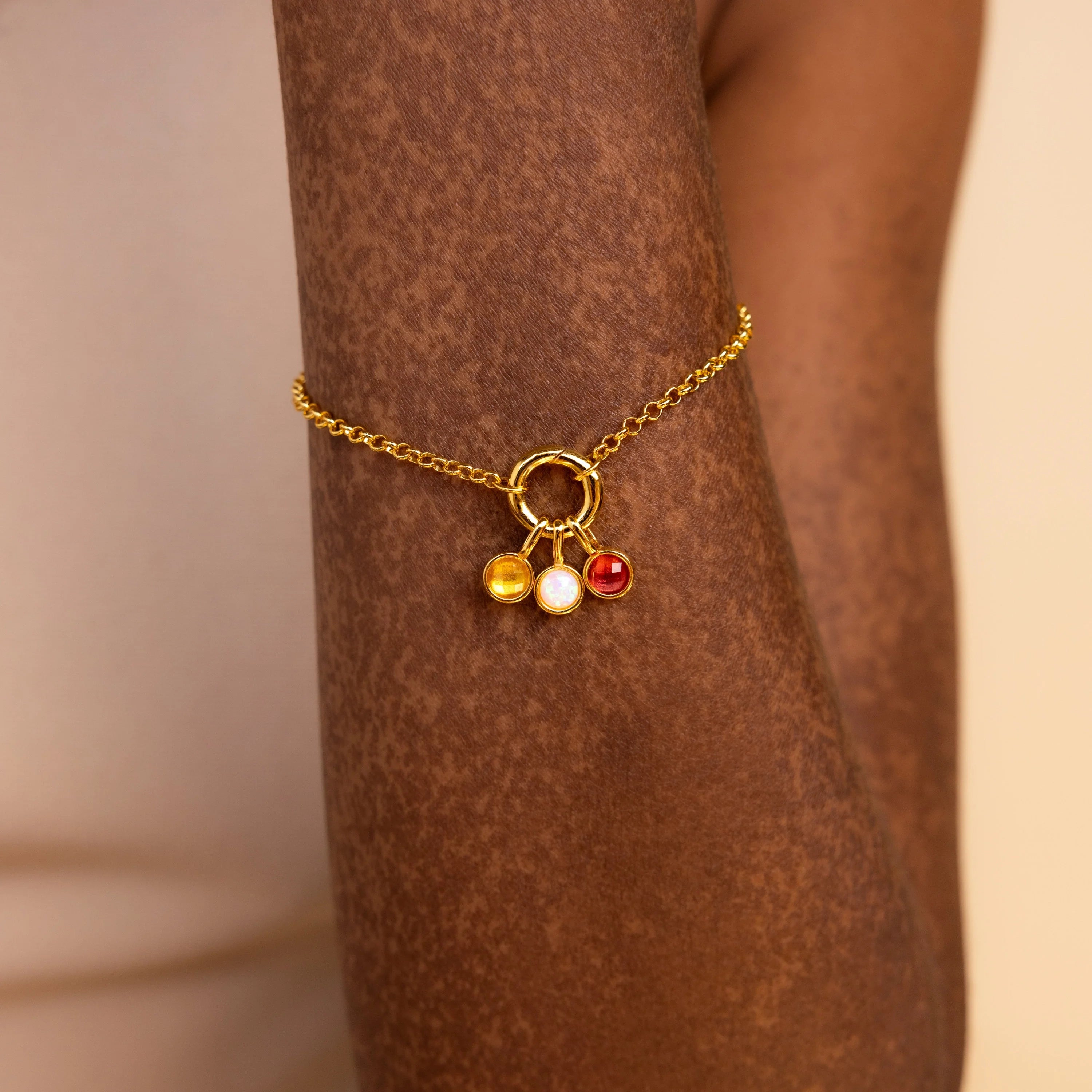 Signet Ruby Charm Silver 18K Gold Plated