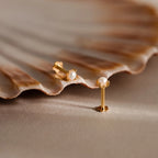 Baby Venus Flatback Studs Silver 18K Gold Plated