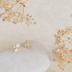 Glacier Diamond Studs Silver 18K Gold Plated