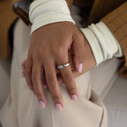 Toi et Moi Birthstone Signet Ring  Silver 18K Gold Plated